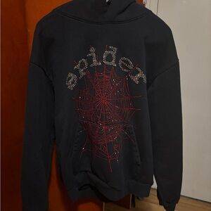 rhinestone sp5der hoodie